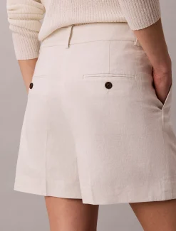 Calvin Klein Maßgenaue Shorts aus Leinen-Mix^Damen Hosen & Shorts
