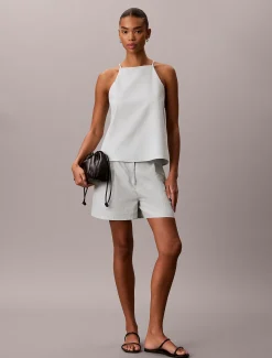 Calvin Klein Maßgenaue Shorts aus Leinen-Mix^Damen Hosen & Shorts