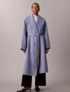 Calvin Klein Mantel mit Schalkragen aus doppelseitiger Wollmischung^Damen Mäntel