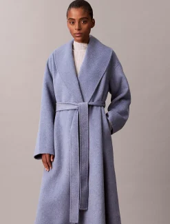 Calvin Klein Mantel mit Schalkragen aus doppelseitiger Wollmischung^Damen Mäntel