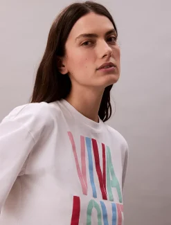 Calvin Klein Marc Hundley Lässiges cropped T-Shirt mit grafischem Pride-Print^Damen T-shirts & Tops