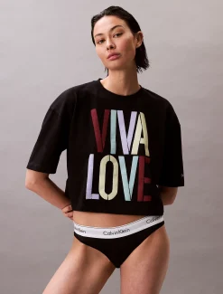 Calvin Klein Marc Hundley Lässiges cropped T-Shirt mit grafischem Pride-Print^Damen T-shirts & Tops