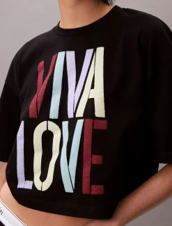 Calvin Klein Marc Hundley Lässiges cropped T-Shirt mit grafischem Pride-Print^Damen T-shirts & Tops