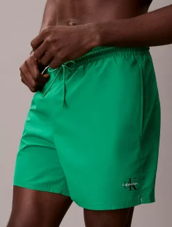 Calvin Klein Medium Badeshorts mit Tunnelzug – CK Monogram^Herren BademodeFrisch Eingetroffen