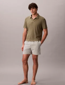 Calvin Klein Medium Badeshorts mit Tunnelzug - Seersucker^Herren BademodeFrisch Eingetroffen