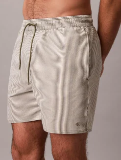 Calvin Klein Medium Badeshorts mit Tunnelzug - Seersucker^Herren BademodeFrisch Eingetroffen
