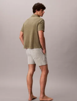 Calvin Klein Medium Badeshorts mit Tunnelzug - Seersucker^Herren BademodeFrisch Eingetroffen
