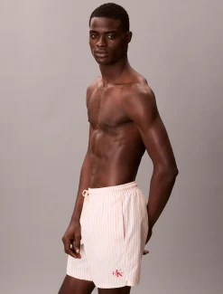 Calvin Klein Medium Badeshorts mit Tunnelzug – CK Monogram^Herren BademodeFrisch Eingetroffen