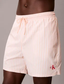 Calvin Klein Medium Badeshorts mit Tunnelzug – CK Monogram^Herren BademodeFrisch Eingetroffen