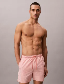 Calvin Klein Medium Badeshorts mit Tunnelzug - Seersucker^Herren BademodeFrisch Eingetroffen