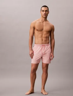 Calvin Klein Medium Badeshorts mit Tunnelzug - Seersucker^Herren BademodeFrisch Eingetroffen