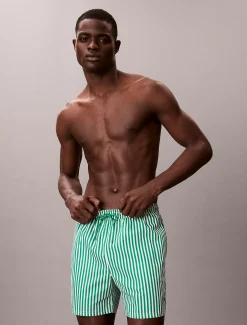 Calvin Klein Medium Badeshorts mit Tunnelzug – CK Monogram^Herren BademodeFrisch Eingetroffen