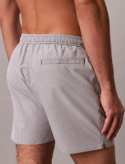 Calvin Klein Medium Badeshorts mit Tunnelzug - Seersucker^Herren BademodeFrisch Eingetroffen