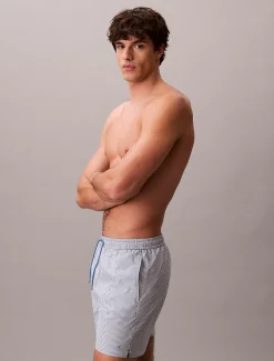 Calvin Klein Medium Badeshorts mit Tunnelzug - Seersucker^Herren BademodeFrisch Eingetroffen