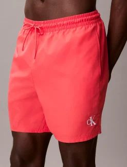 Calvin Klein Medium Badeshorts mit Tunnelzug – CK Monogram^Herren BademodeFrisch Eingetroffen