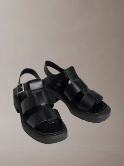 Calvin Klein Melanie - Fischer-Sandalen aus Leder^Damen SandalenFrisch Eingetroffen