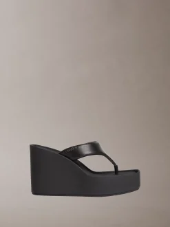 Calvin Klein Melia - Plateau-Keilsandaletten aus Leder^Damen SandalenFrisch Eingetroffen