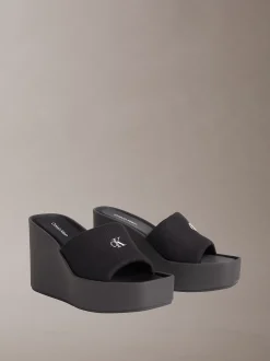 Calvin Klein Melia - Plateau-Sandalen aus Canvas mit Keilabsatz^Damen SandalenFrisch Eingetroffen