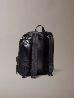 Calvin Klein Metallischer Nylon-Rucksack mit Klappe^Damen Taschen