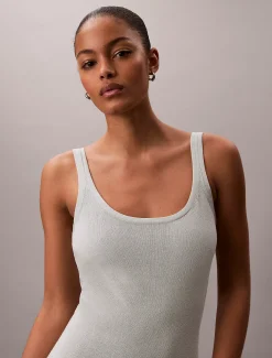 Calvin Klein Midikleid aus einer Leinenmischung mit Bindeverschluss im Rücken^Damen Kleider & Röcke