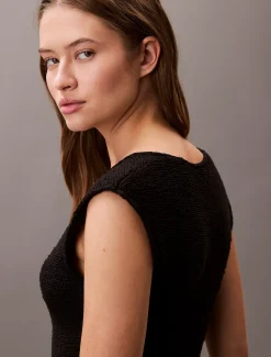 Calvin Klein Midikleid aus transparentem Strick^Damen Kleider & Röcke