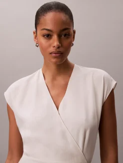 Calvin Klein Midi-Kleid aus weichem Leinen und Lyocell^Damen Kleider & Röcke