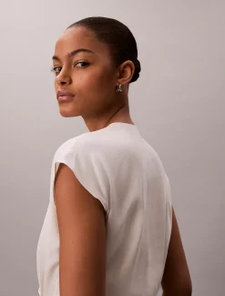 Calvin Klein Midi-Kleid aus weichem Leinen und Lyocell^Damen Kleider & Röcke