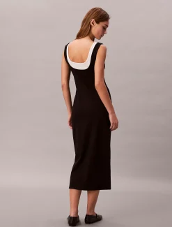 Calvin Klein Midikleid mit Kontrastschicht^Damen Kleider & Röcke
