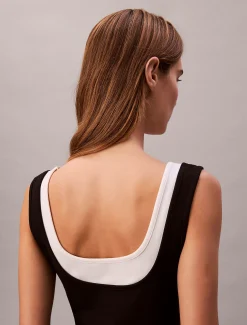 Calvin Klein Midikleid mit Kontrastschicht^Damen Kleider & Röcke