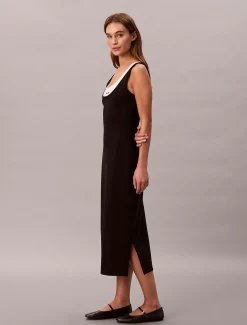 Calvin Klein Midikleid mit Kontrastschicht^Damen Kleider & Röcke