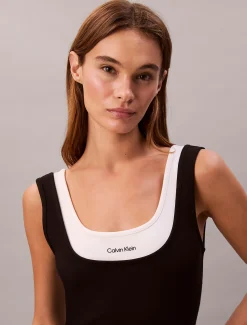 Calvin Klein Midikleid mit Kontrastschicht^Damen Kleider & Röcke