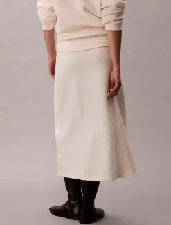 Calvin Klein Midirock aus gekochter Wolle^Damen Kleider & Röcke