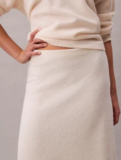 Calvin Klein Midirock aus gekochter Wolle^Damen Kleider & Röcke