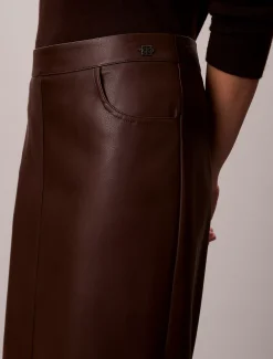 Calvin Klein Midirock aus Kunstleder^Damen Kleider & Röcke