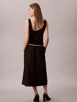 Calvin Klein Midirock aus weichem Nylon^Damen Kleider & Röcke