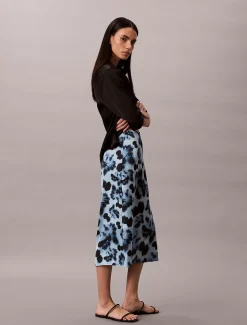 Calvin Klein Midirock mit Print aus Satin^Damen Kleider & Röcke