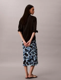 Calvin Klein Midirock mit Print aus Satin^Damen Kleider & Röcke