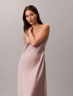 Calvin Klein Midi-Slipkleid aus Satin^Damen Kleider & Röcke