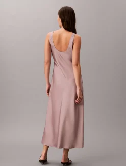 Calvin Klein Midi-Slipkleid aus Satin^Damen Kleider & Röcke