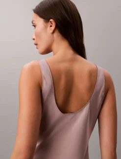 Calvin Klein Midi-Slipkleid aus Satin^Damen Kleider & Röcke