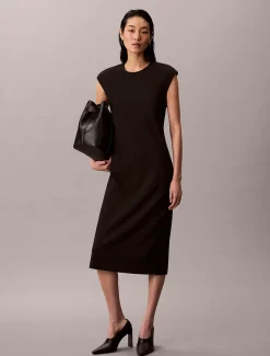 Calvin Klein Milano-Jersey-Midi-Shift-Kleid^Damen Kleider & Röcke