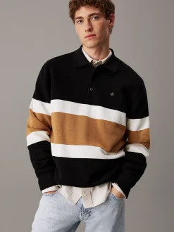 Calvin Klein Milano-Poloshirt mit Streifenmuster^Herren Strickdesigns