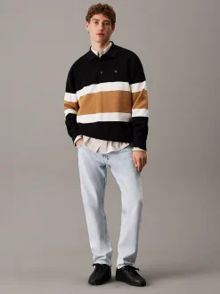 Calvin Klein Milano-Poloshirt mit Streifenmuster^Herren Strickdesigns