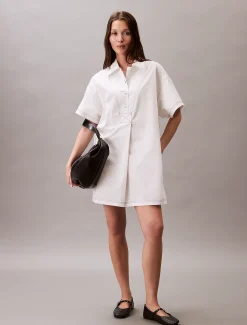 Calvin Klein Mini-Blusenkleid aus Baumwoll-Twill^Damen Kleider & Röcke