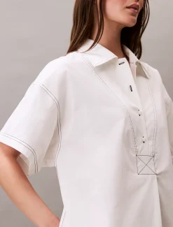 Calvin Klein Mini-Blusenkleid aus Baumwoll-Twill^Damen Kleider & Röcke