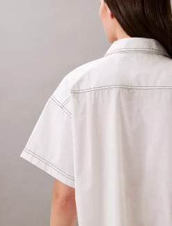 Calvin Klein Mini-Blusenkleid aus Baumwoll-Twill^Damen Kleider & Röcke