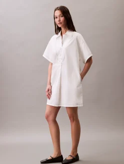 Calvin Klein Mini-Blusenkleid aus Baumwoll-Twill^Damen Kleider & Röcke
