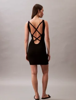 Calvin Klein Minikleid mit überkreuztem Rücken^Damen Kleider & Röcke|T-shirts & Tops