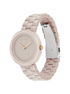 Calvin Klein Minimalistische Uhr aus sandfarbener Keramik^Damen Uhren & Schmuck