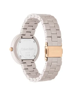 Calvin Klein Minimalistische Uhr aus sandfarbener Keramik^Damen Uhren & Schmuck